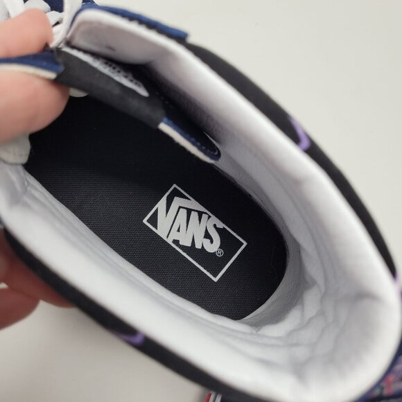 Vans Mens 11.5 Womens 13 Sk8 Hi Zap Navy Blue skull Glow in the dark sneakers - Picture 9 of 13